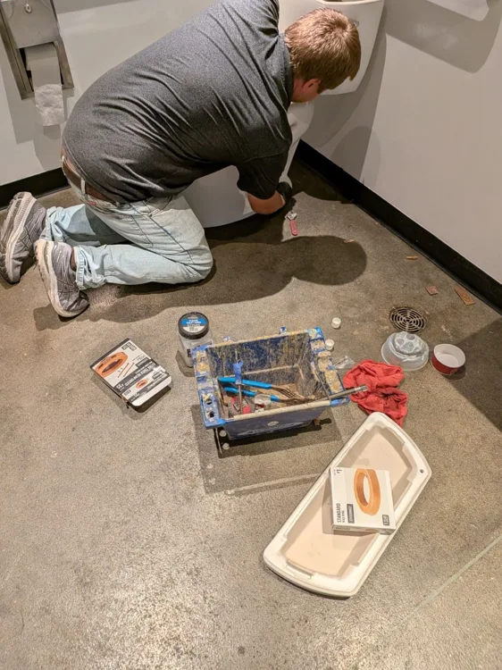 Plumbing and drain connections from a True Blue Drain project